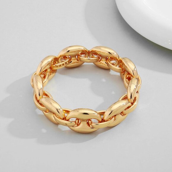 Chunky Chain Bracelet for Women Adjustable Gold/Silver Thick Statement Link Jewe - Picture 5 of 8